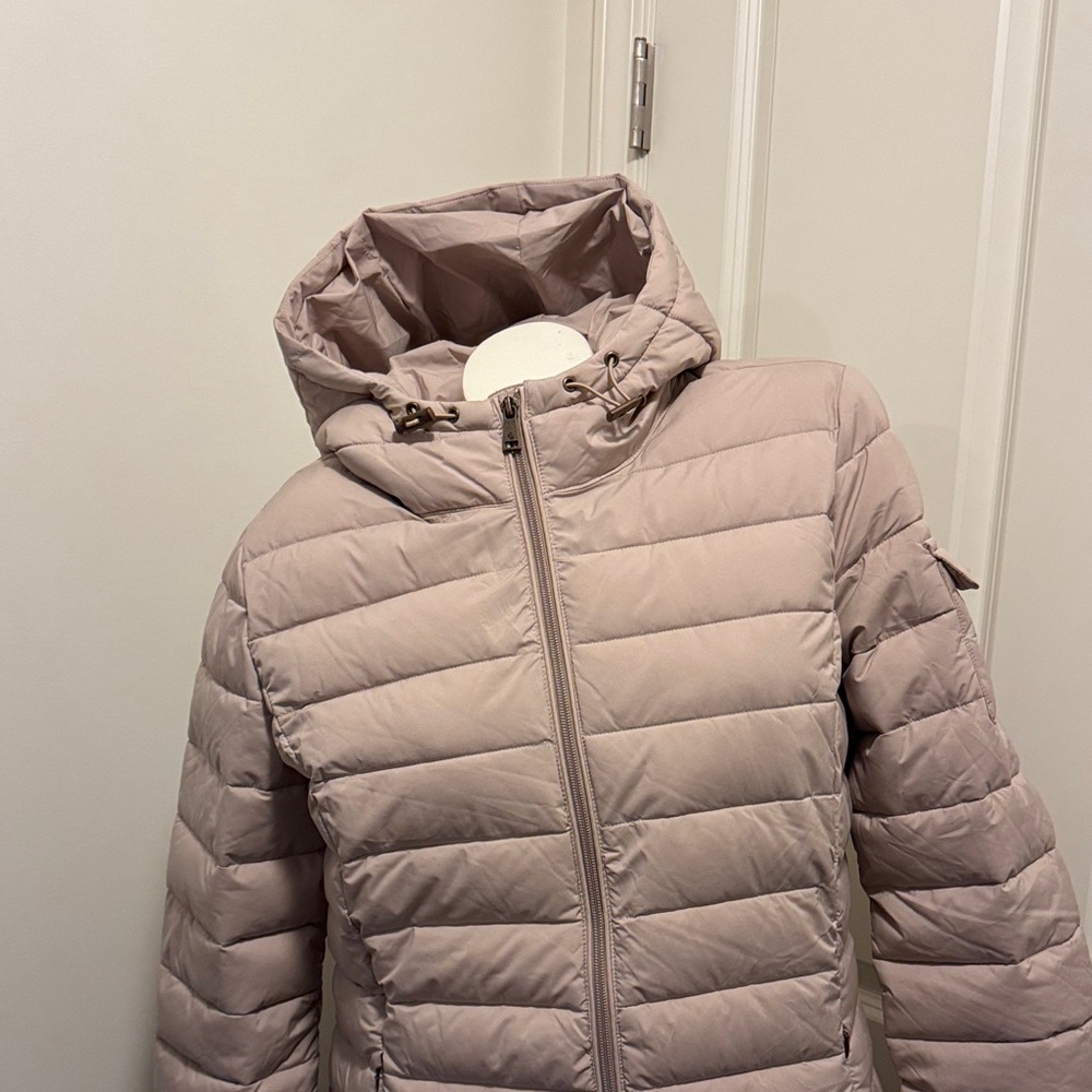 Ralph Lauren Light Beige Hooded Puffer Jacket, Women Size Large - Picture 3 of 11